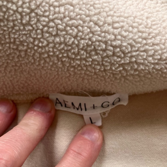 Women's Tan Zip-Up Sweatshirt pull over size L - Picture 7 of 9